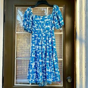 NWT Japna Puff-Sleeve Tiered Dress